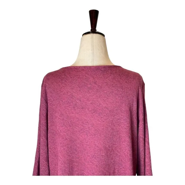 Cut Loose Dress Women Large Pink Mauve Lace Like Pattern Long‎ Sleeve Mini Boho - Image 4