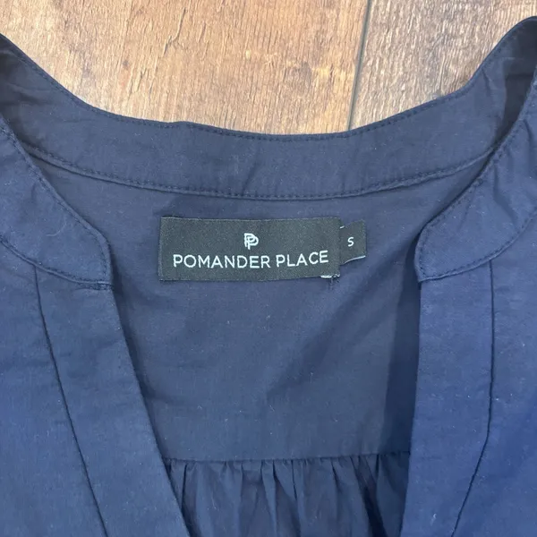 Tuckernuck Pomander Place Navy Blue Cotton Poplin Kenzo Mini Dress Sz Small $98 - Image 6