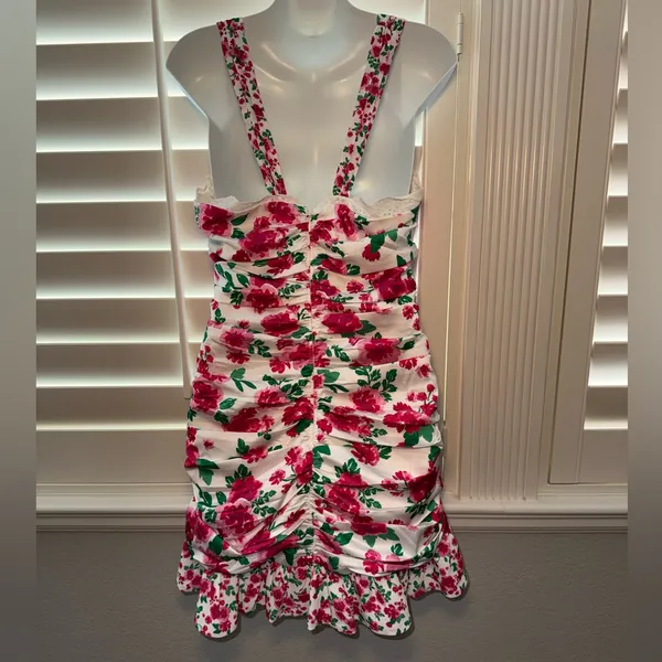 For Love & Lemons Petal Tank Mini Dress Carnation Size Large - Image 5