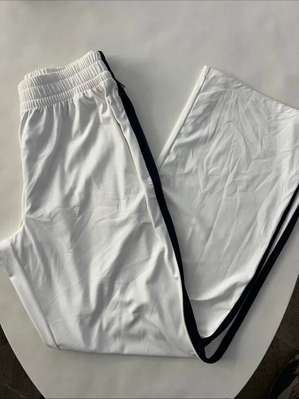SPLITS59 Maxie Rigor Track Pant Wide Leg in White / Indigo Blue Small $178 - Image 3