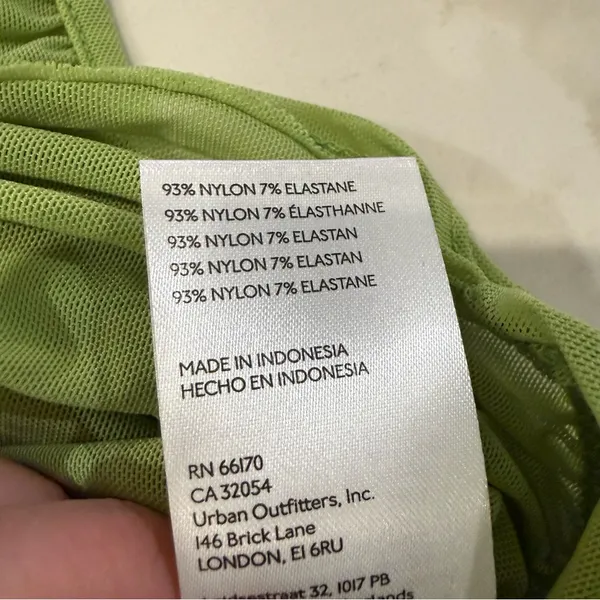 Urban Outfitters NWT Ruched Lace Up Cropped Sheer Tank Top Women’s Medium Green - Image 10