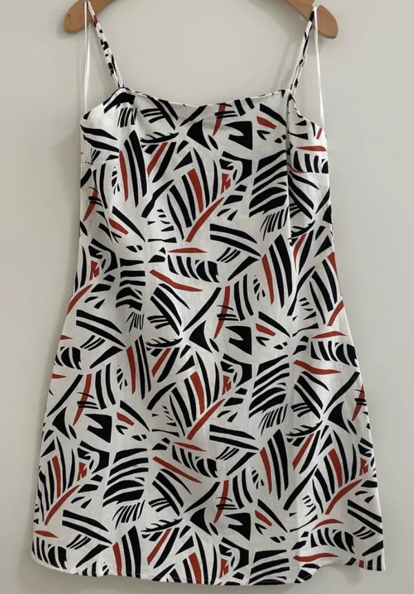 NWT Francesca’s Linen Blend Print Mini Dress - L - Image 8