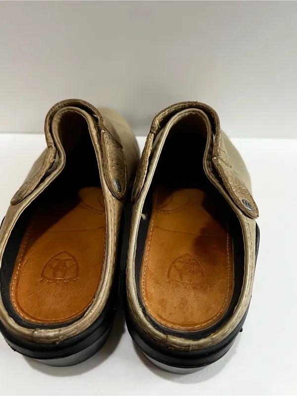 Ariat Convertible Sport Olive Tan Leather Mule Clogs Western Comfort Shoes - Image 5