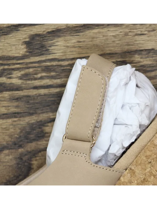 NWT Clarks Womens Platform Cork Nerisa Grace Wedge Sandal Sand Nubuck Brown 8.5M - Image 15