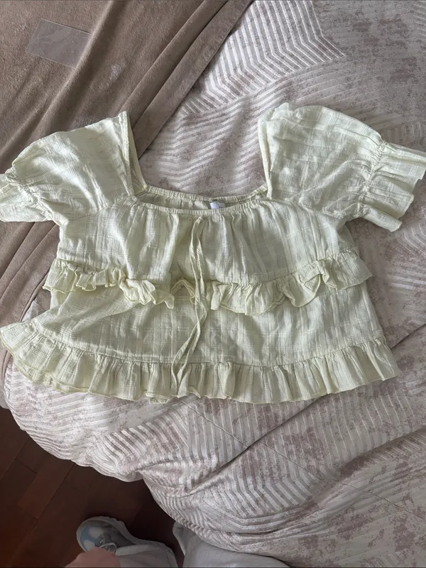 Princess Polly Light Yellow Ruffle Peasant Top - Image 2