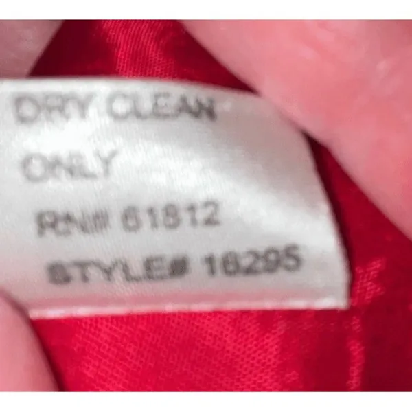 Oscar‎ de La Renta Vintage Red Knit Cardigan Bell Sleeve White Trim Embroidered - Image 6