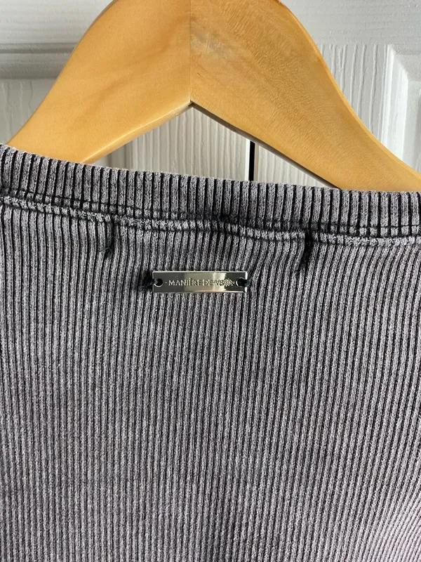 Maniere De Voir Ribbed Knit Top UK Size 8 - Image 4