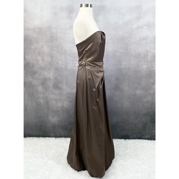 Davids Bridal Strapless Dress Womens Size 10 Brown Bridesmaid‎ Prom Dressy Gala - Image 2