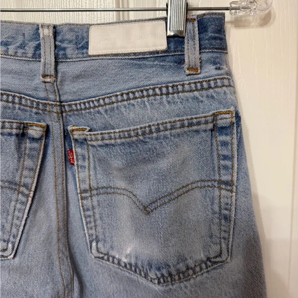 RE/DONE x LEVIS wide leg reworked jeans‎ exposed zipper size 25 - Image 8
