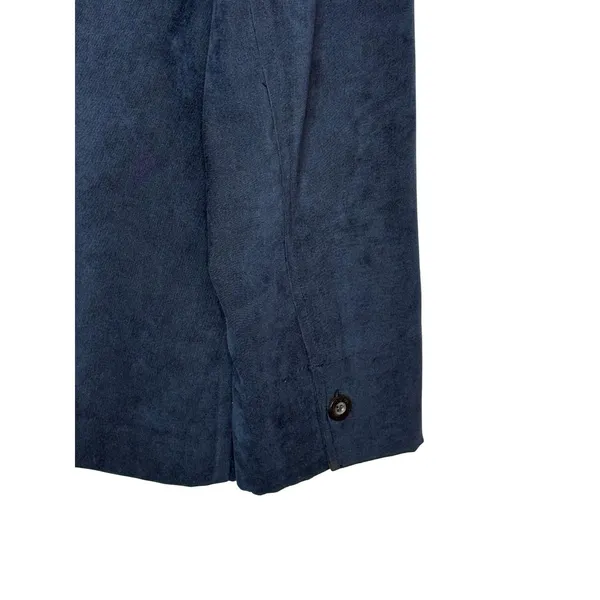 Vintage Norton‎ McNaughton Shirt Jacket Women 8 Blue Faux Suede Button Down - Image 7