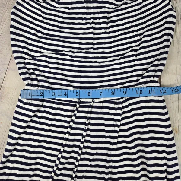 Cabi 5105 Navy White Boat Striped Sleeveless Maxi Dress XS Faux Wrap Nautical - Image 9