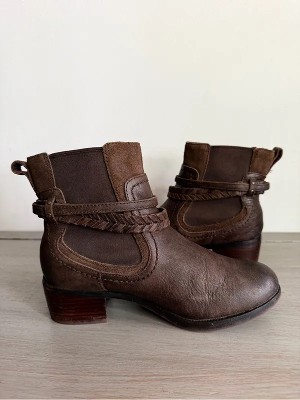UGG Australia Krewe Motorcycle Leather Ankle Boots 29013G Brown Leather Size 7 - Image 6