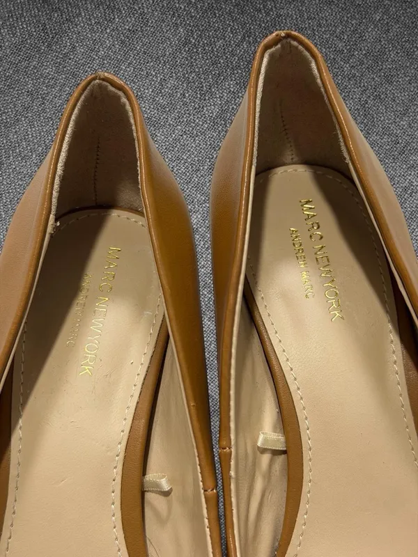 Marc New York Andrew Marc Brown Pointed Toe Block Heel Pumps Size 5.5 - Image 7