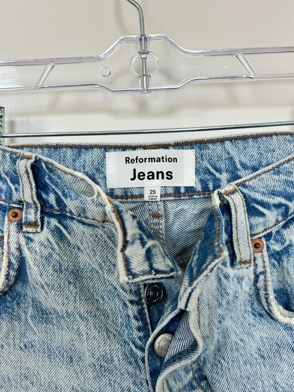 Reformation Charlene High-Rise Cuffed Jean Shorts - Image 6