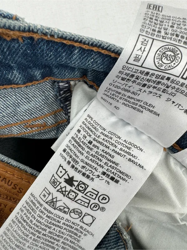Levi’s Light Blue Distressed Straight-Leg Jeans - Image 5