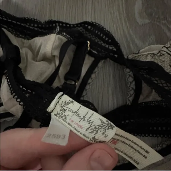 Intimately Free People Alia Cream & Black Floral Bralette‎ - Image 3