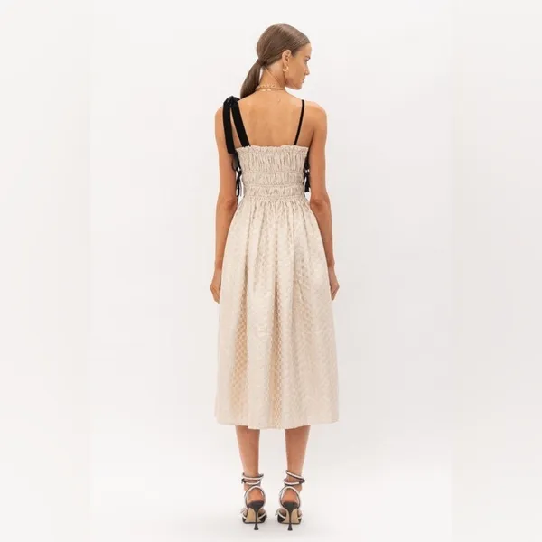 NWT Sofie the Label Claire Dress Gold Jacquard Velvet Straps Size‎ Small - Image 9