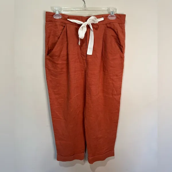 Aritzia Wilfred allant linen blend cropped pants Sz‎ Small - Image 3