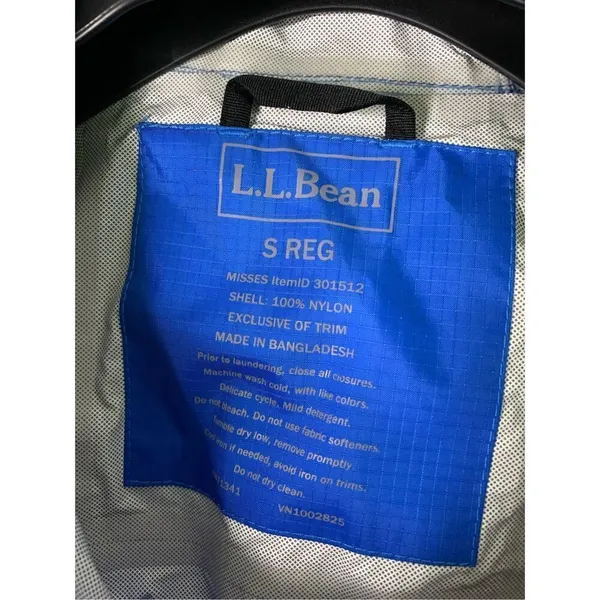 L.L. Bean jacket windbreaker rain jacket blue women's size small regular - Image 3