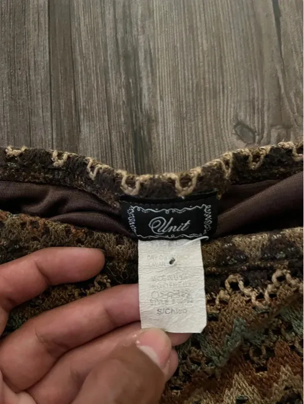 VTG Unit Earthy Knit Pull On Skirt Sz S Boho - Image 2