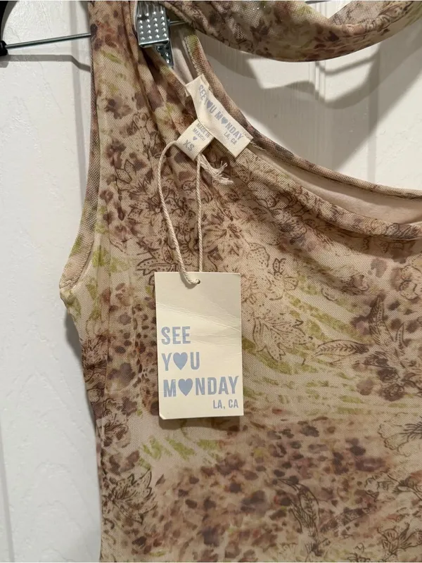 NWT See You Monday Mesh Floral Dress XS Whimsigoth Y2K - Image 2