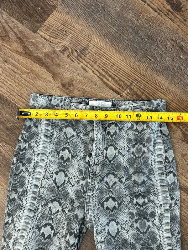 Free People Snakeskin Flare Jeans - Image 4