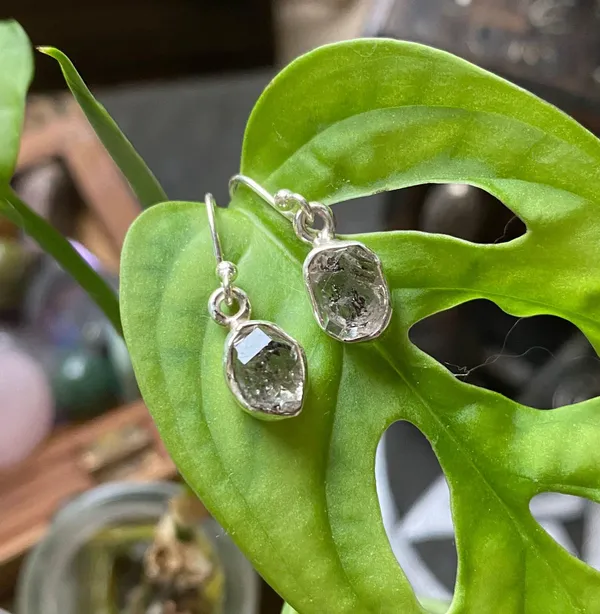 Herkimer Diamond Sterling Silver Dangle Earrings - Image 2