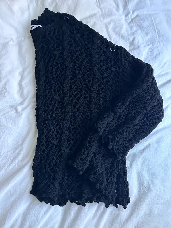 Zara Oversized Crochet Knit Sweater - Image 2