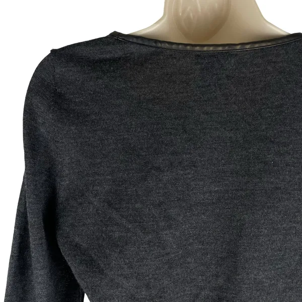 Ann Taylor Wool Blend Tunic Sweater Charcoal Gray Metallic Size S - Image 8