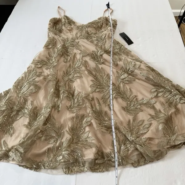 NWT Lulus Trinity Nude Gold Sequin‎ Sleeveless Midi DressSize LARGE - Image 10