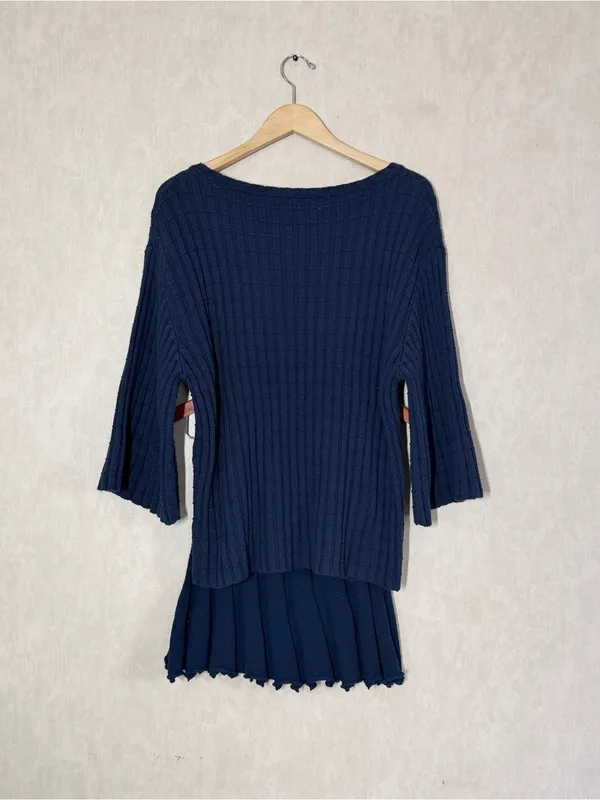 Free People Beach NWT Kenzie Sweater & Skirt Set in Darkest Night Navy S - Image 7