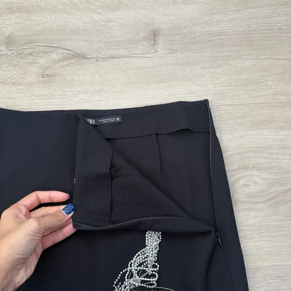 Zara Black Embellished Mini Skirt - Image 8