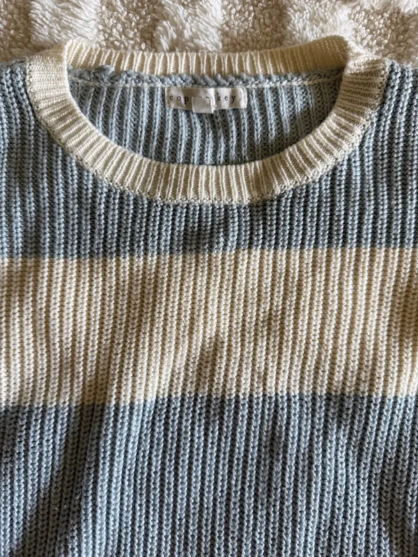Copper key striped women’s sweater - Image 2