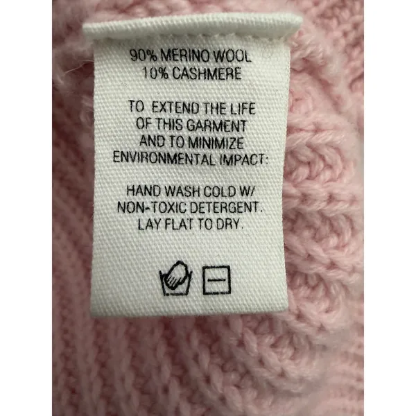 Alex Mill Womens Sweater Med Pink Merino Wool Cashmere Mock Neck Chunky - Image 6