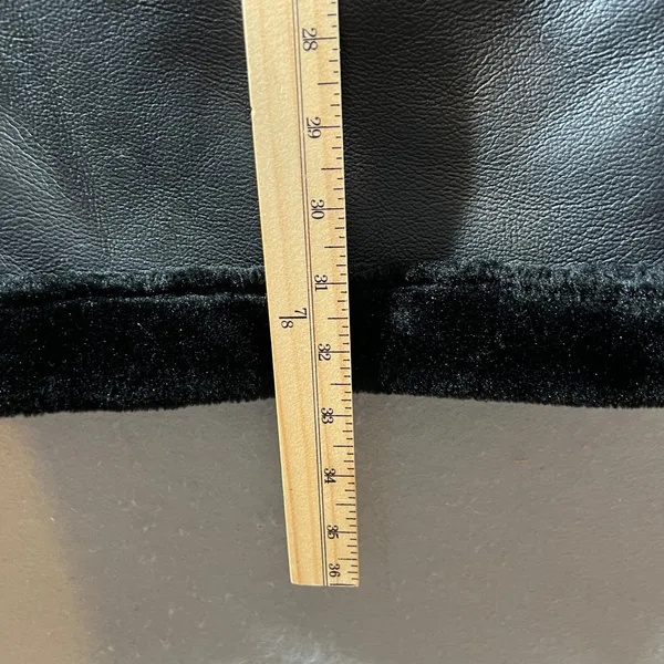 1553‎ | Rebecca Minkoff Vegan Leather Shearling Moto Jacket Black Womens L - Image 3