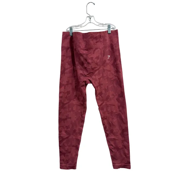 Gymshark Adapt Camo Seamless Leggings High Waisted Burgundy Red Tights M/L - Image 2