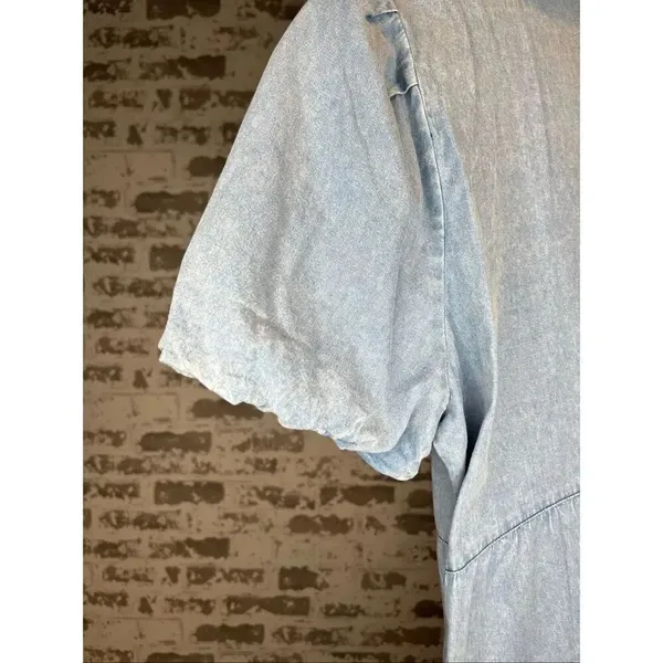 Grace + Karma | women denim button down dress puff sleeves - Image 4