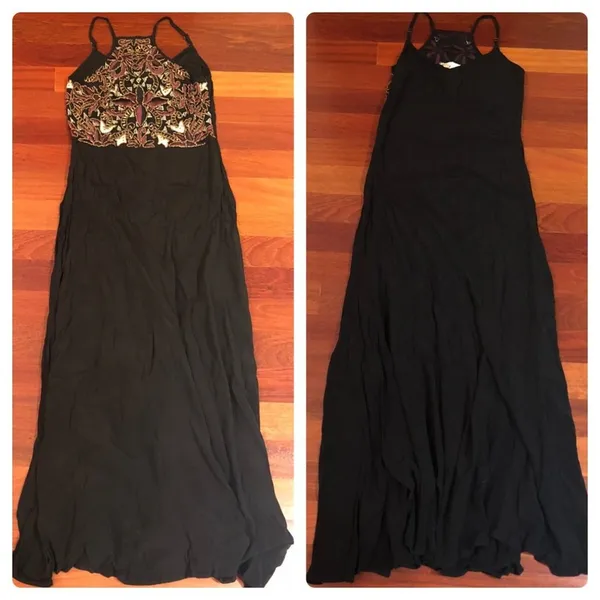 NEW Cleobella Lexington Black Maxi Dress Beaded Embroidered - Image 3