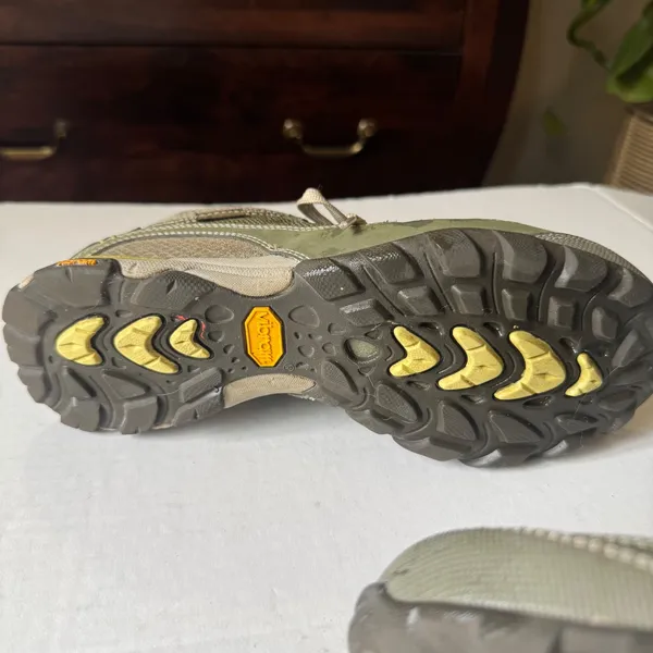 Ahnu Numentum Women Olive Green Mesh Suede Hiking Shoes Vibram Sole 1019233 Sz 8 - Image 10