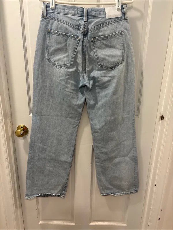 Aritzia Denim Forum Women’s Farrah Hi-Rise Wide Leg Jeans Size 28 Light Wash EUC - Image 7