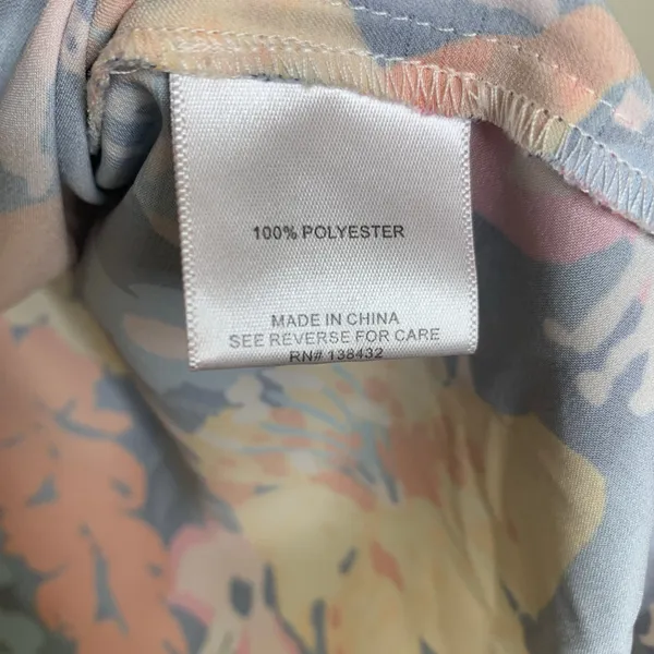 Modcloth Bright Floral Tie Neck Blouse Sz Medium - Image 8
