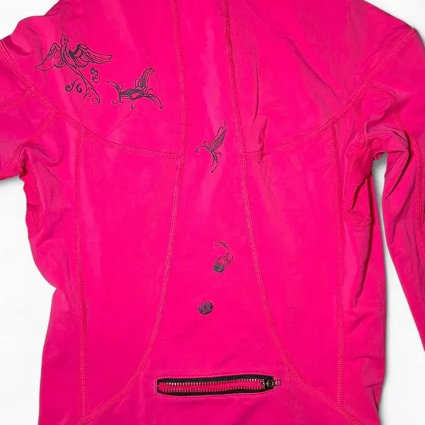 RARE Lululemon Spirit Free Bird Fruity Tootie Athletic Zip Up Pink - Size 4 - Image 3