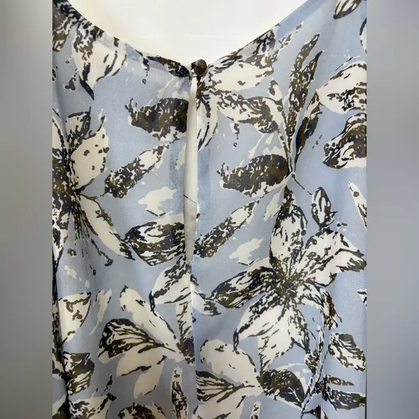 ASTR Blue Multicolor Floral Print Cold Shoulders‎ Bohemian Blouse Size Medium - Image 7