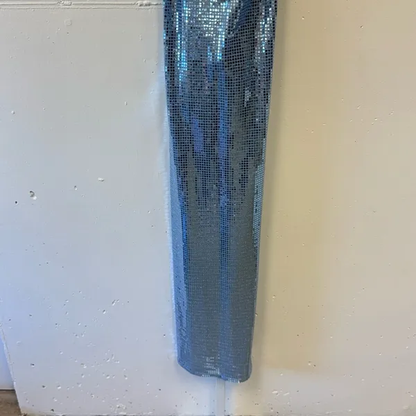 NWT Hosbjerg Sequin‎ Melina Halter Bodycon Midi Dress Winter Sky Blue XS Stretch - Image 6