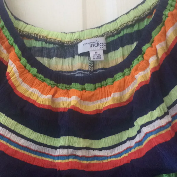 FINAL MARKDOWN Ladies’ indigo Peasant Blouse medium - Image 3