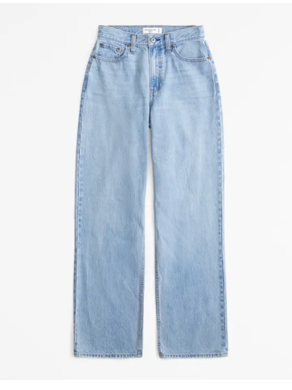 Abercrombie & Fitch The Loose High Rise Light Wash Jeans 29/8 - Image 2