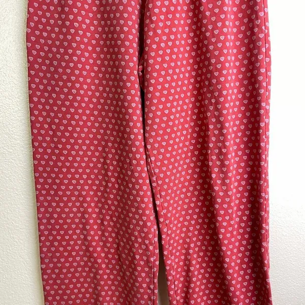 Roller Rabbit Womens Pajama Pants XS Red Hearts Pink Pull On Elastic Lounge Soft - Image 4