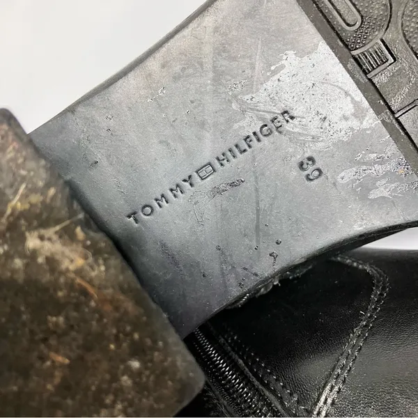 Tommy Hilfiger gold buckle Parson‎ boots black leather size 39 - Image 10