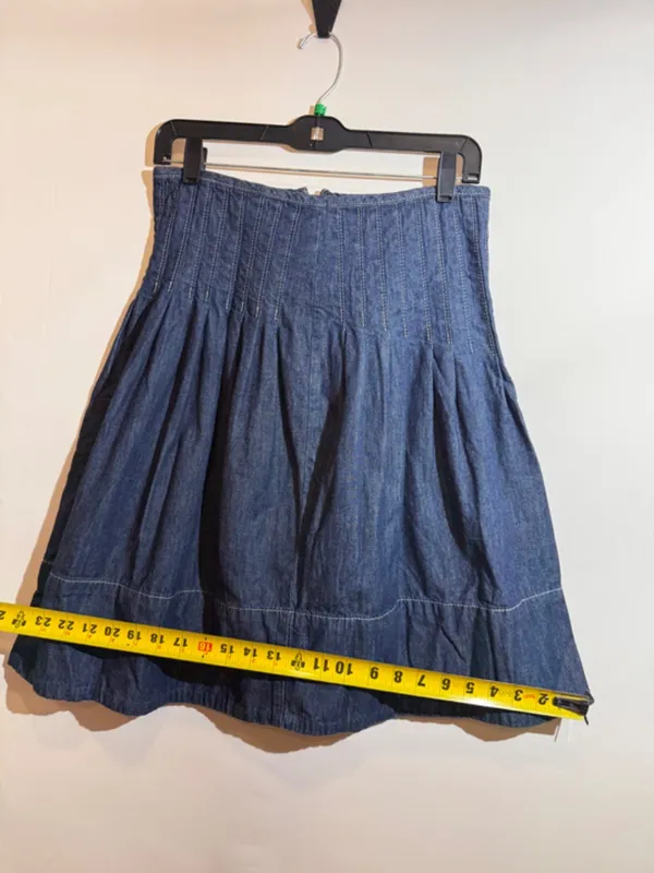 NWT Free People We The Free Peyton Pintuck A-Line Denim Midi Skirt Size 4 - Image 5