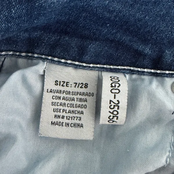 Gogo Jeans Y2k Gogo Womens Dark Wash Flare Leg‎ Embroidered Studded Denim Blue LowRise 7/28 - Image 9
